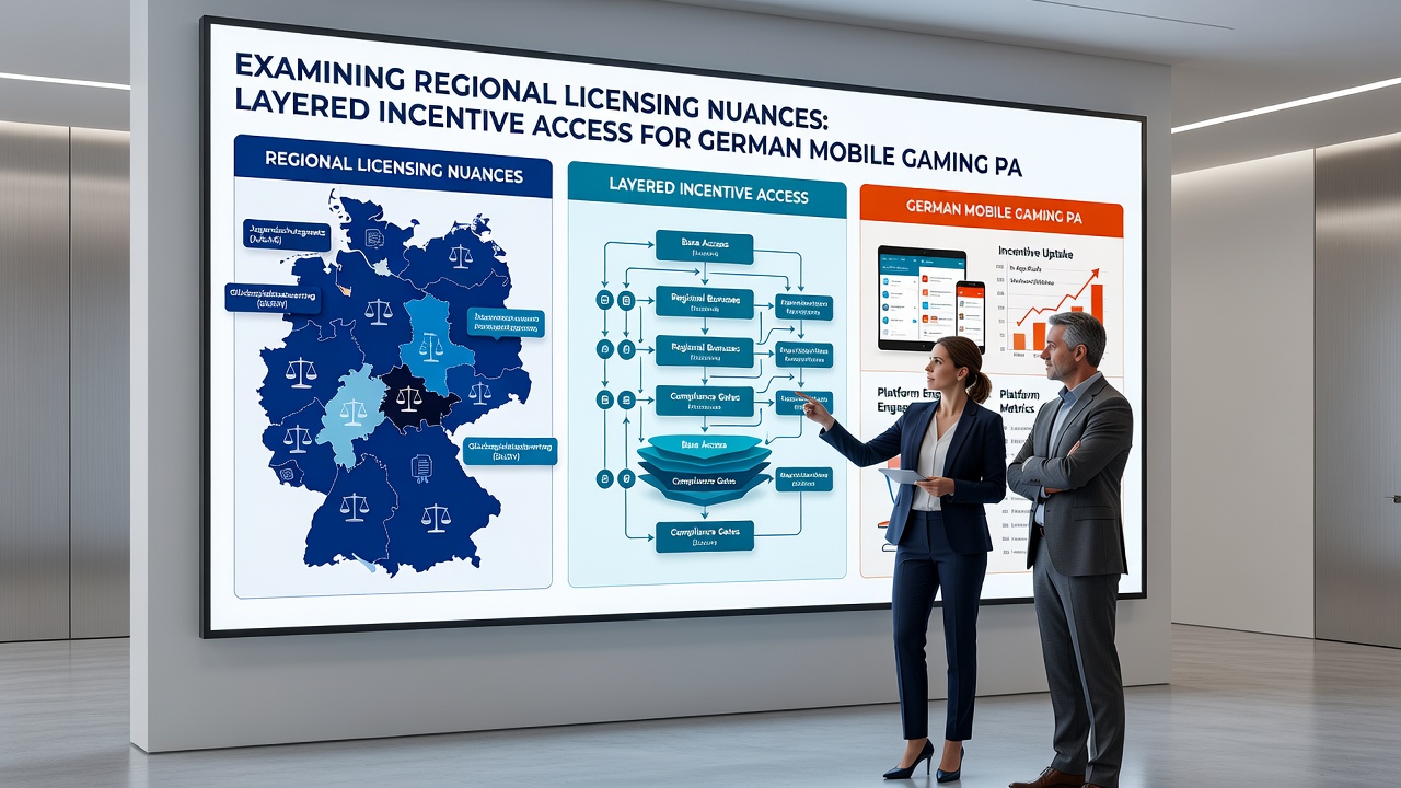 Mobile Gaming-Schnittstelle mit regionalen Lizenzindikatoren und gestaffelten Anreizoptionen