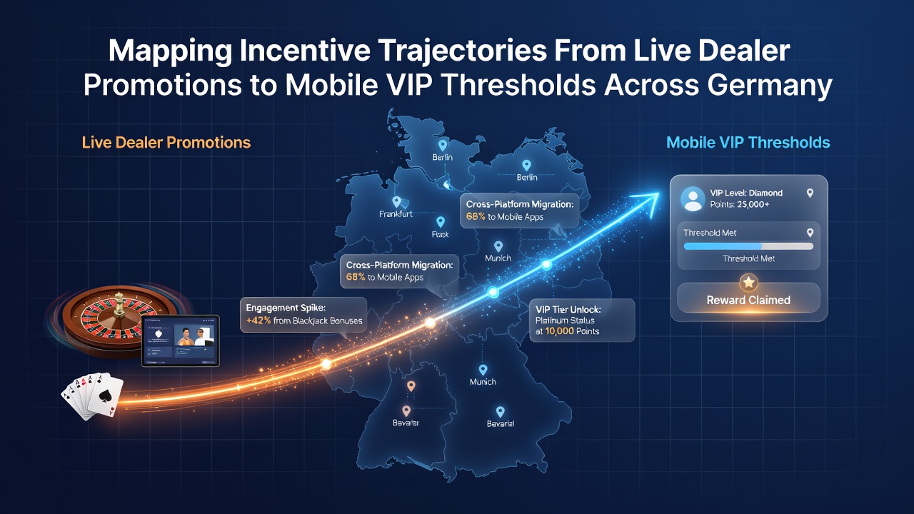 Mobile App-Oberfläche mit VIP-Statusanzeige und Live-Dealer-Promotions in einem deutschen lizenzierten Casino
