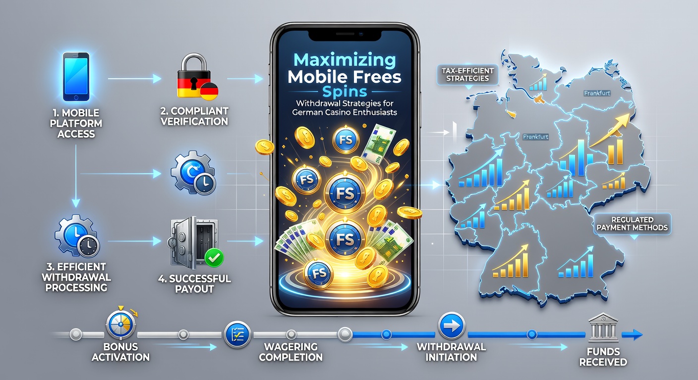 Grafik mit Strategie-Diagramm für Free-Spins-Auszahlungen, inklusive Umsatzbalken, Slot-Symbolen und Euro-Münzen auf einem Tablet-Bildschirm