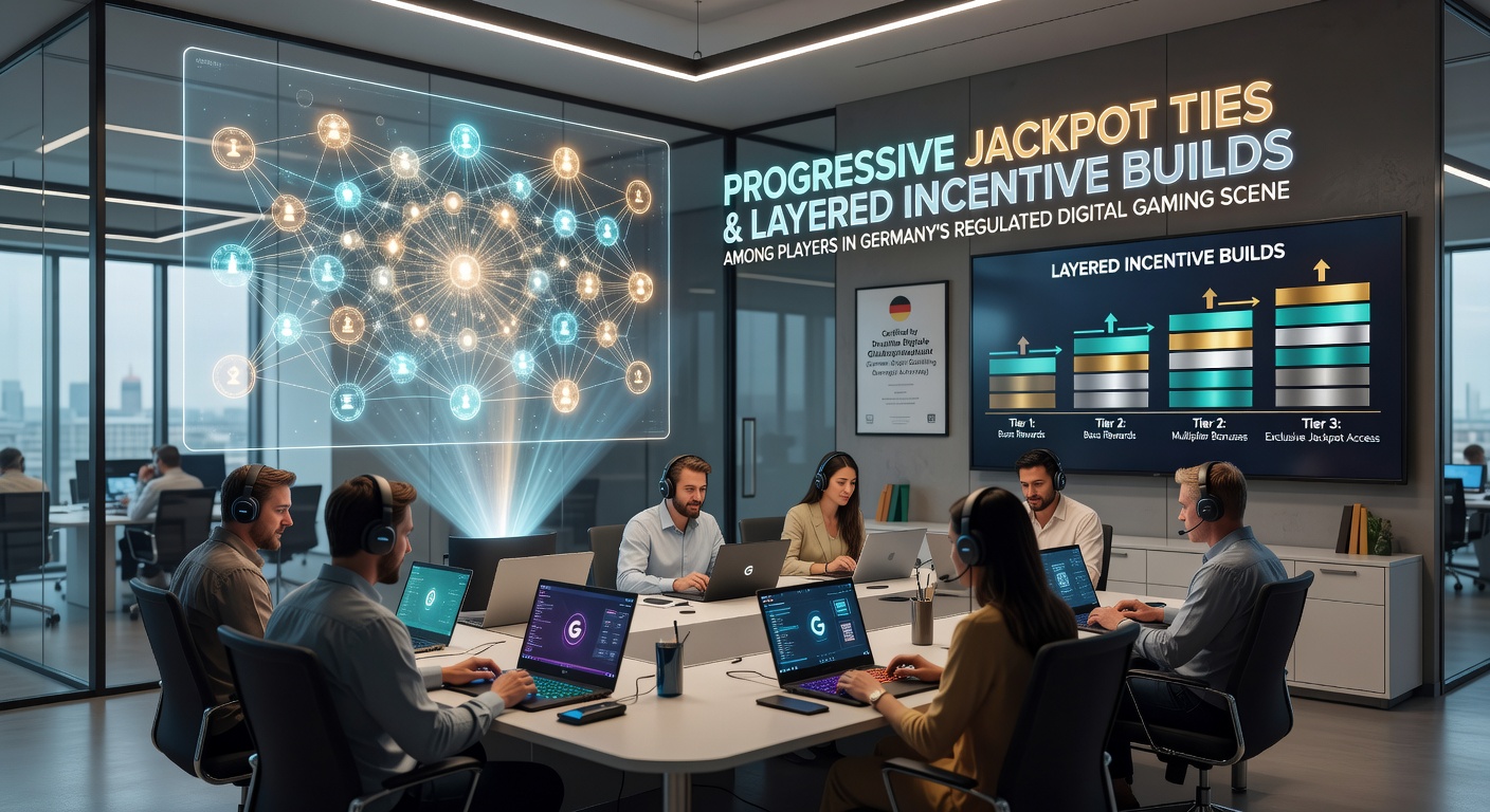 Illustration von vernetzten progressiven Jackpots und Anreizsystemen in deutschen Online-Casinos