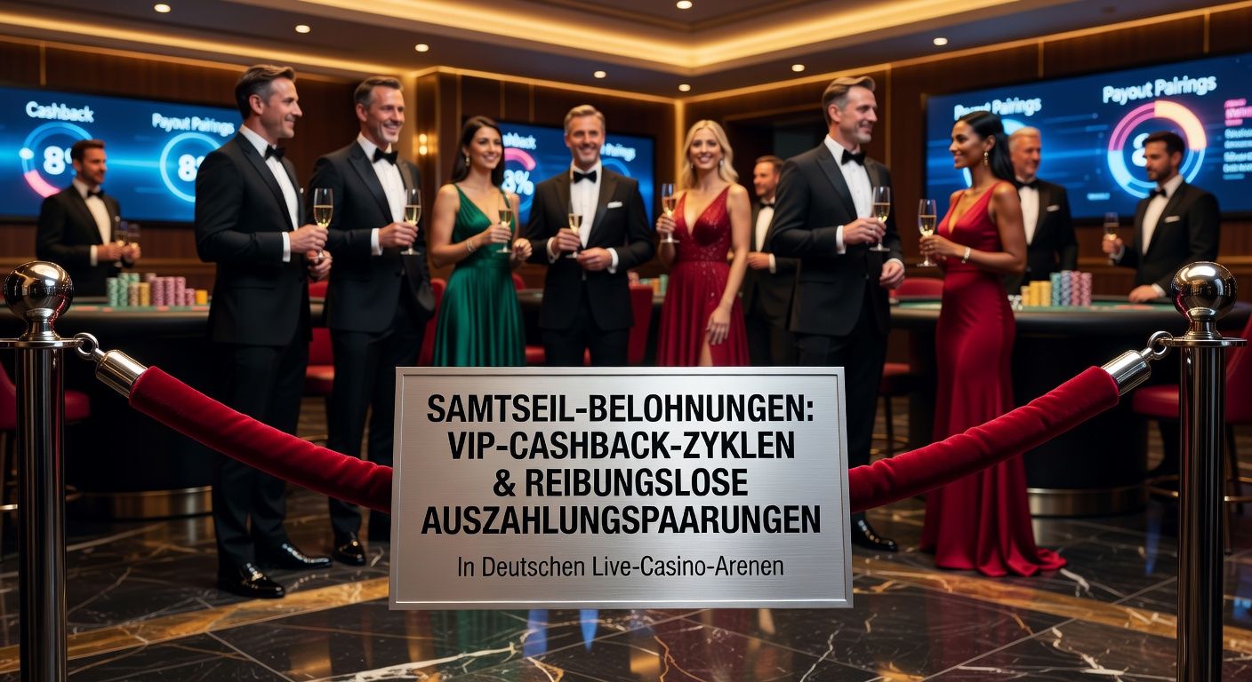 VIP-Bereich in einem Live-Casino mit Cashback-Anzeigen und Auszahlungsoptionen